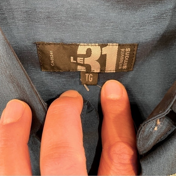 VINTAGE Simons 90’s blue iridescent button down shirt size XL NWT - Picture 8 of 9